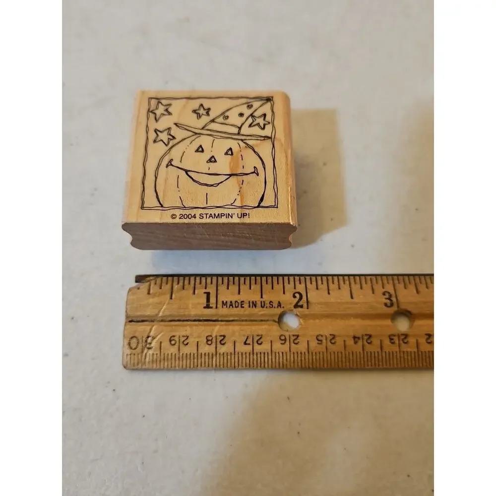Stampin Up Rubber Stamp Halloween Fall Pumpkin Jack O Lantern Stamp